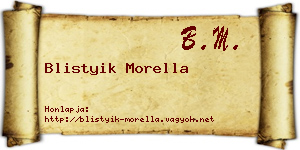 Blistyik Morella névjegykártya